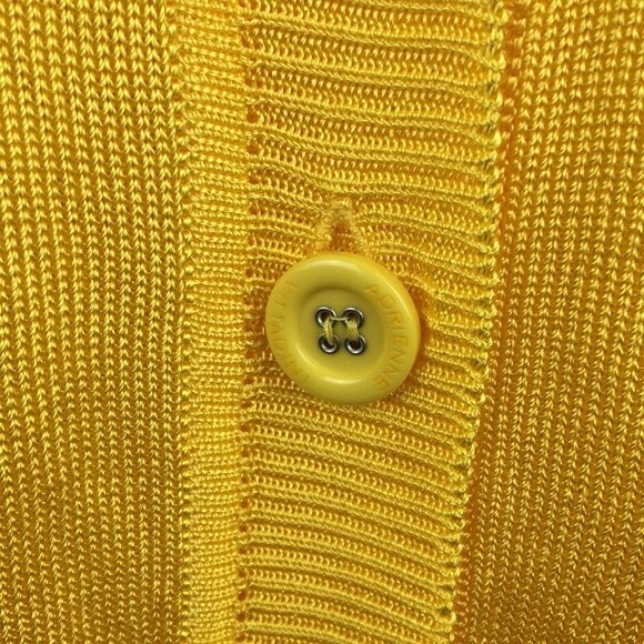 Adrienne Vittadini Women's Neon Yellow Knit Drape Neck Cardigan Sweater NEW M - Picture 6 of 10